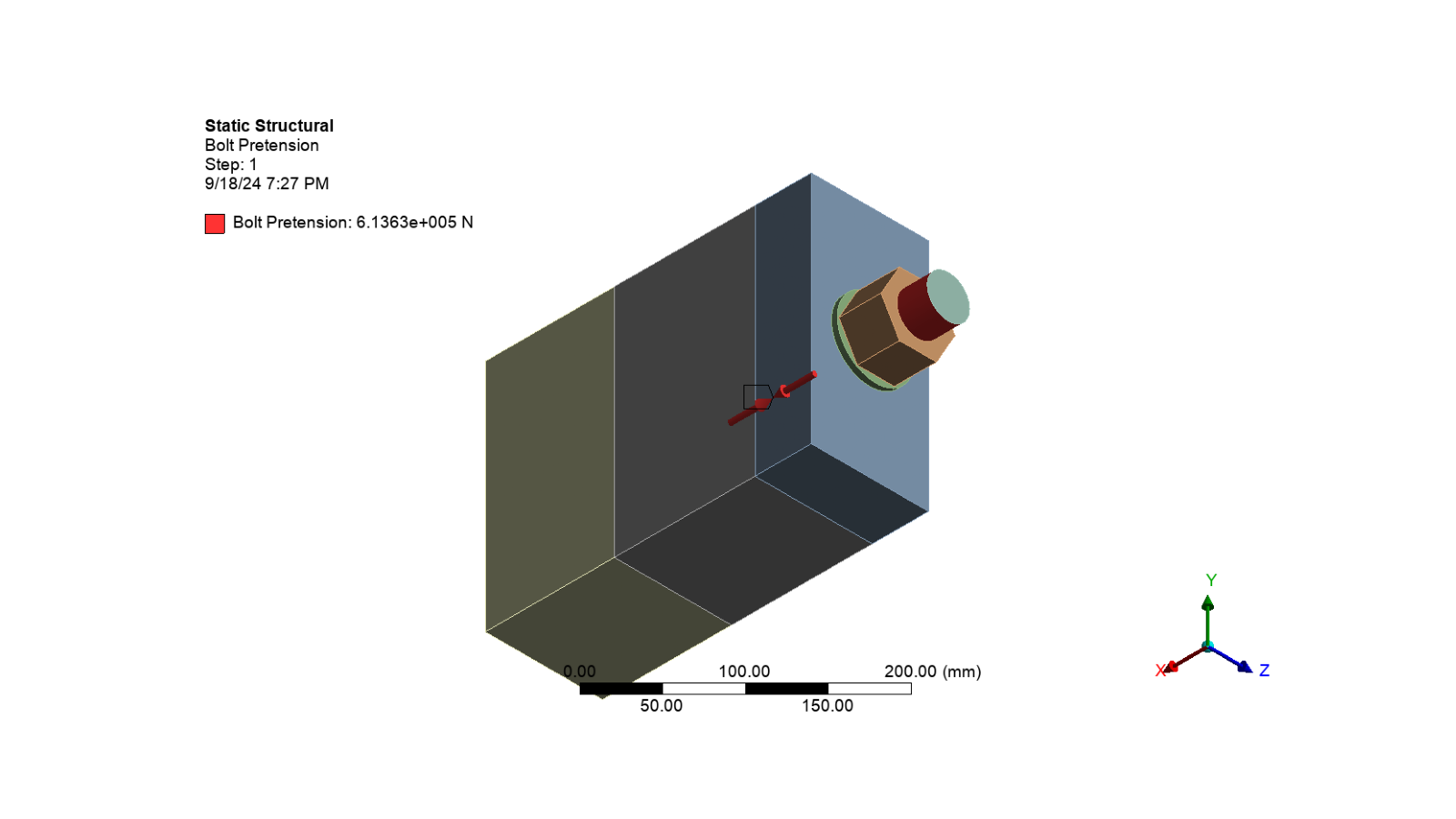 Bolt Pretension — PyMechanical Embedding Examples